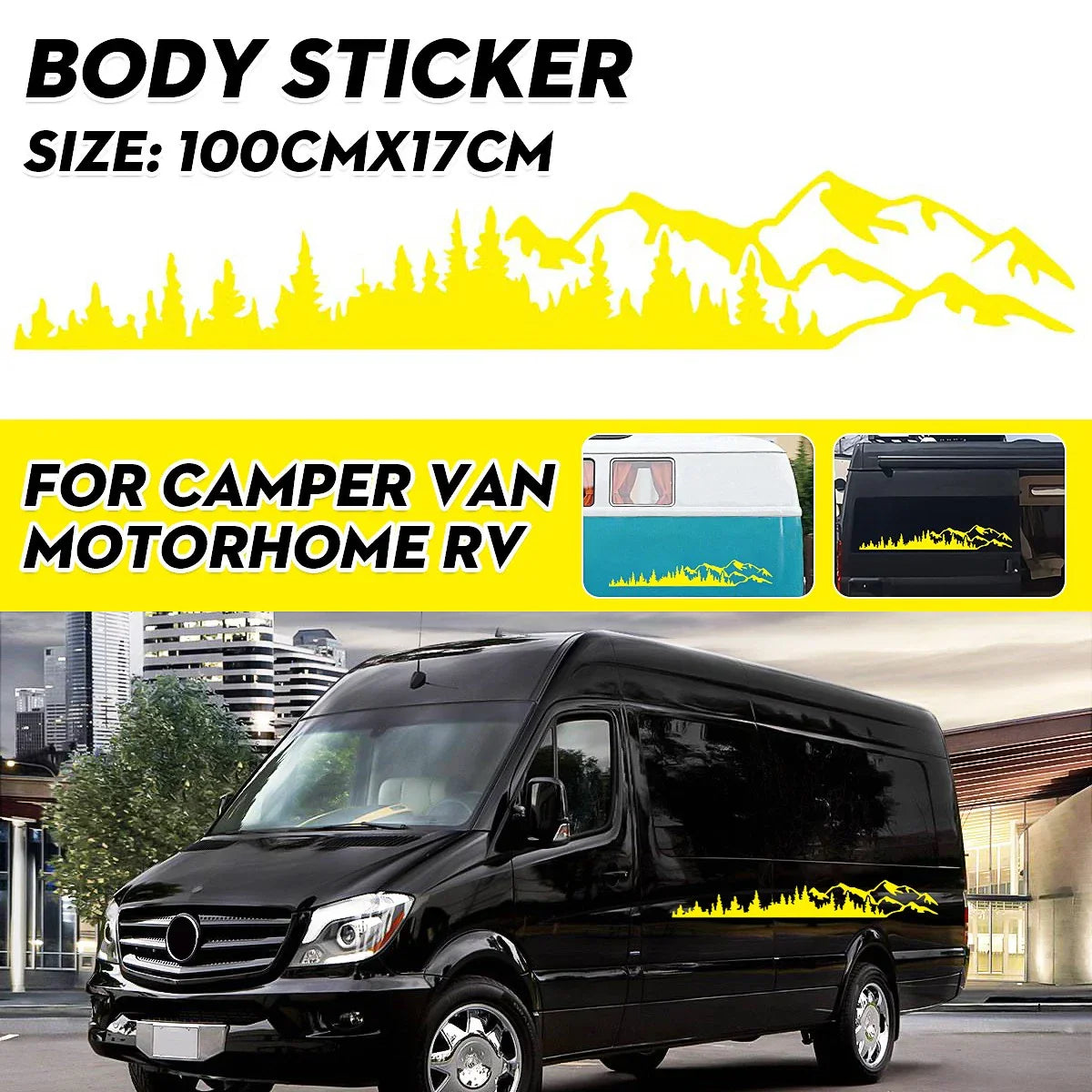 Side Body Decal Sticker for Truck SUV RV Trailer Camper Tree Mountain Forest