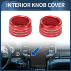 2X Center Console Audio Media Switch Knob Cover for Dodge Ram (2019–2021) Red