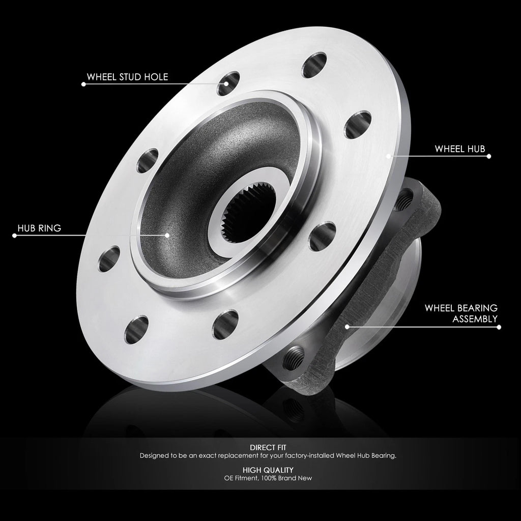 Set of 2 Front Left Right Wheel Bearing & Hub for Dodge Ram 2500 (1994–1999)