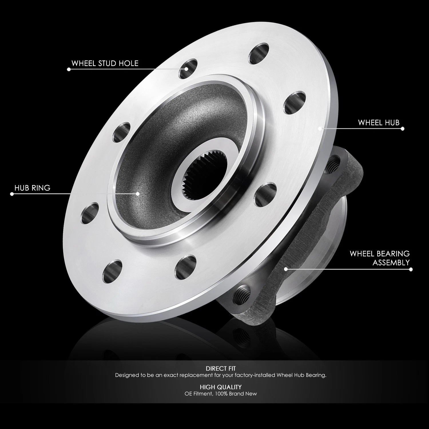 Set of 2 Front Left Right Wheel Bearing & Hub for Dodge Ram 2500 (1994–1999)