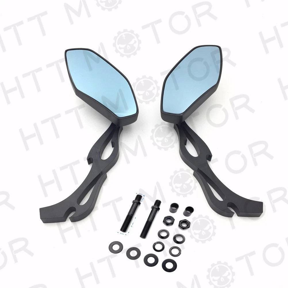 Black Rearview Side Mirrors for Harley Davidson Street Bike