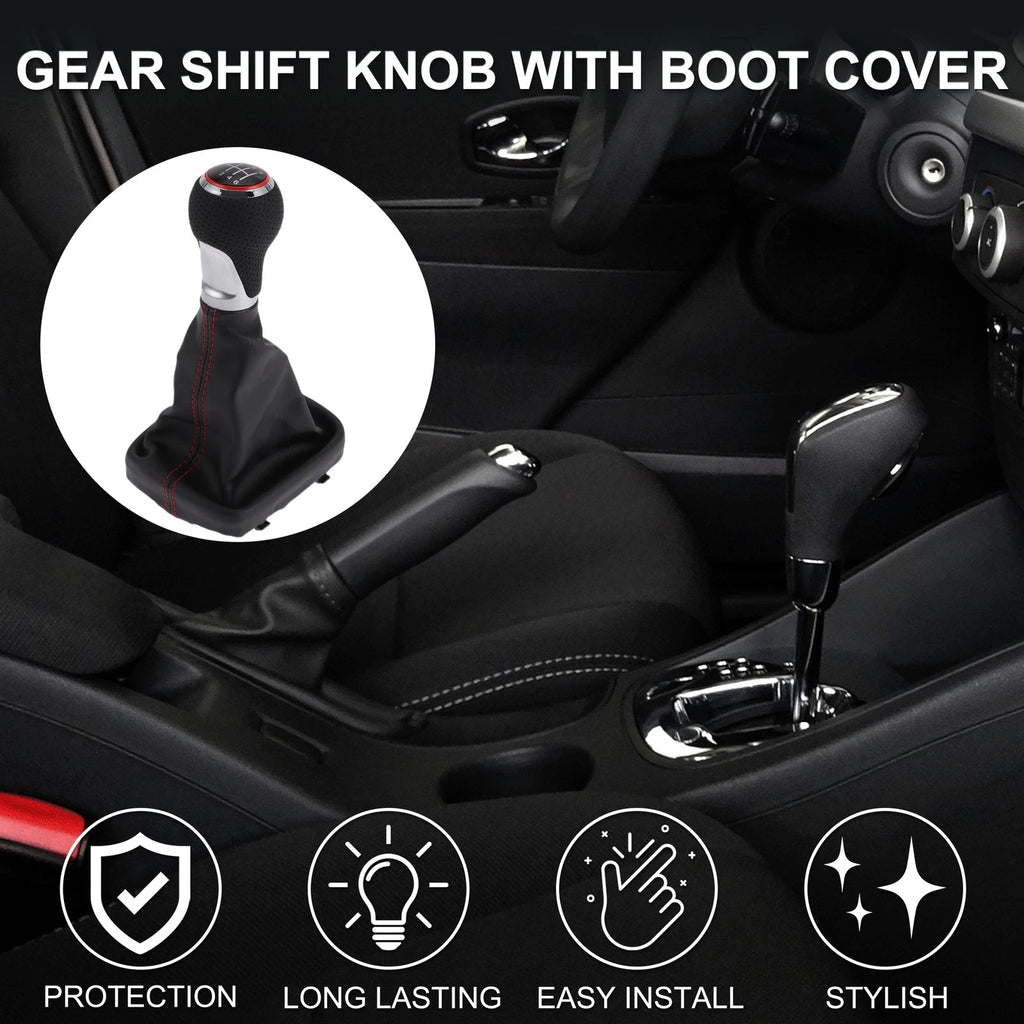 6 Speed Gear Shift Knob with Boot for Audi A3 S3 8P (2003–2013)