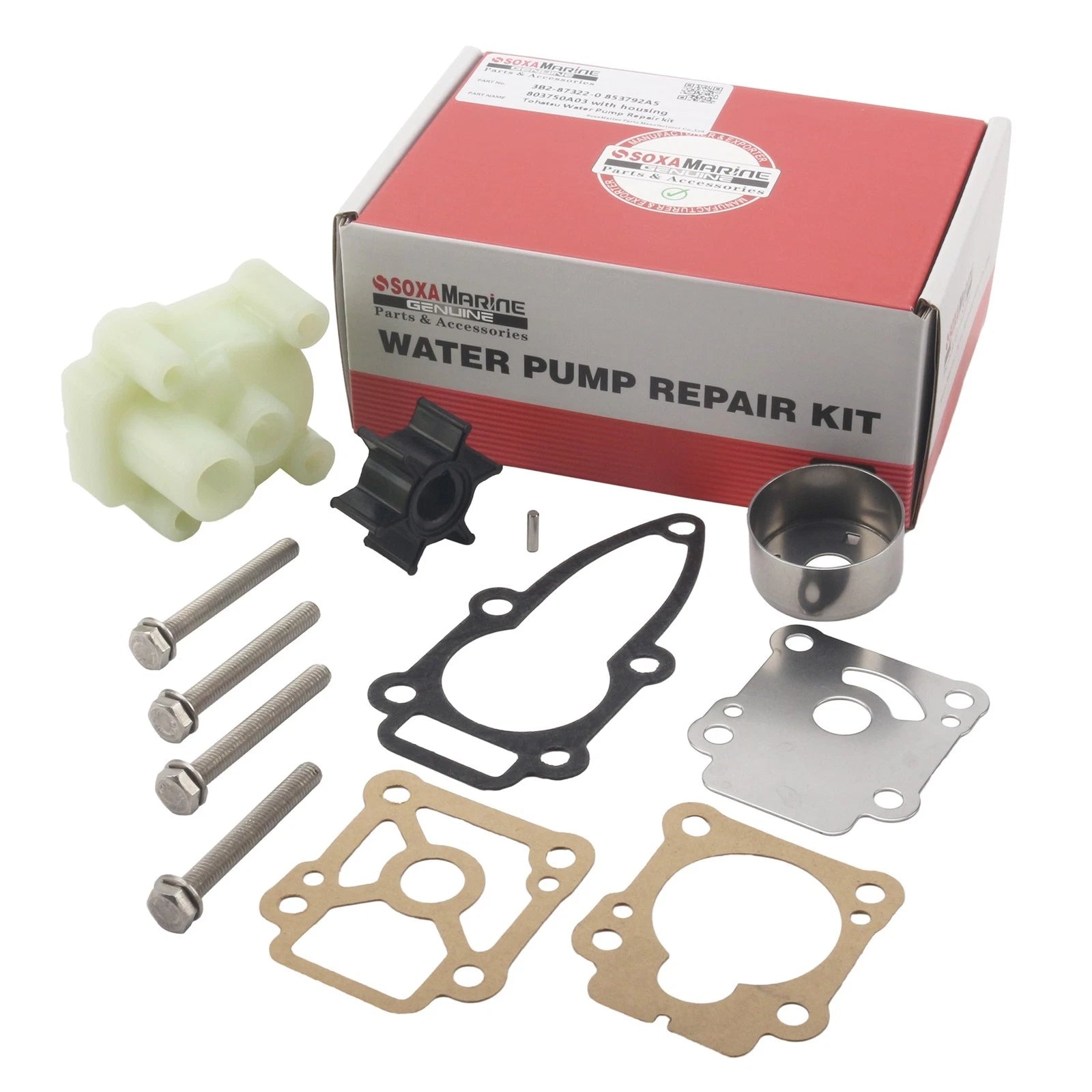 Water Pump Rebuild Service Kit for Nissan Tohatsu 8HP 9.9HP (3B2873220M, 3B2-87322-0)