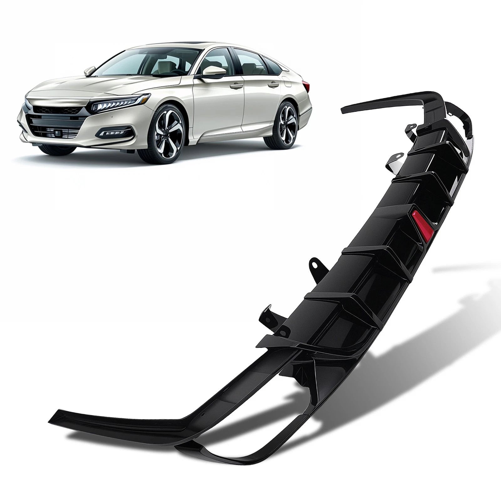 LED Rear Bumper Diffuser & Corner Apron Spat for Honda Accord (2018–2020)