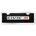 Chrome on Black Acrylic Mini License Plate Kit for Honda Civic Si