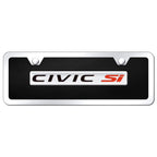 Chrome on Black Acrylic Mini License Plate Kit for Honda Civic Si