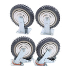 Set of 4 Heavy Duty Rubber Caster Wheels 8" (2 Swivel, 2 Fixed) 440Lbs
