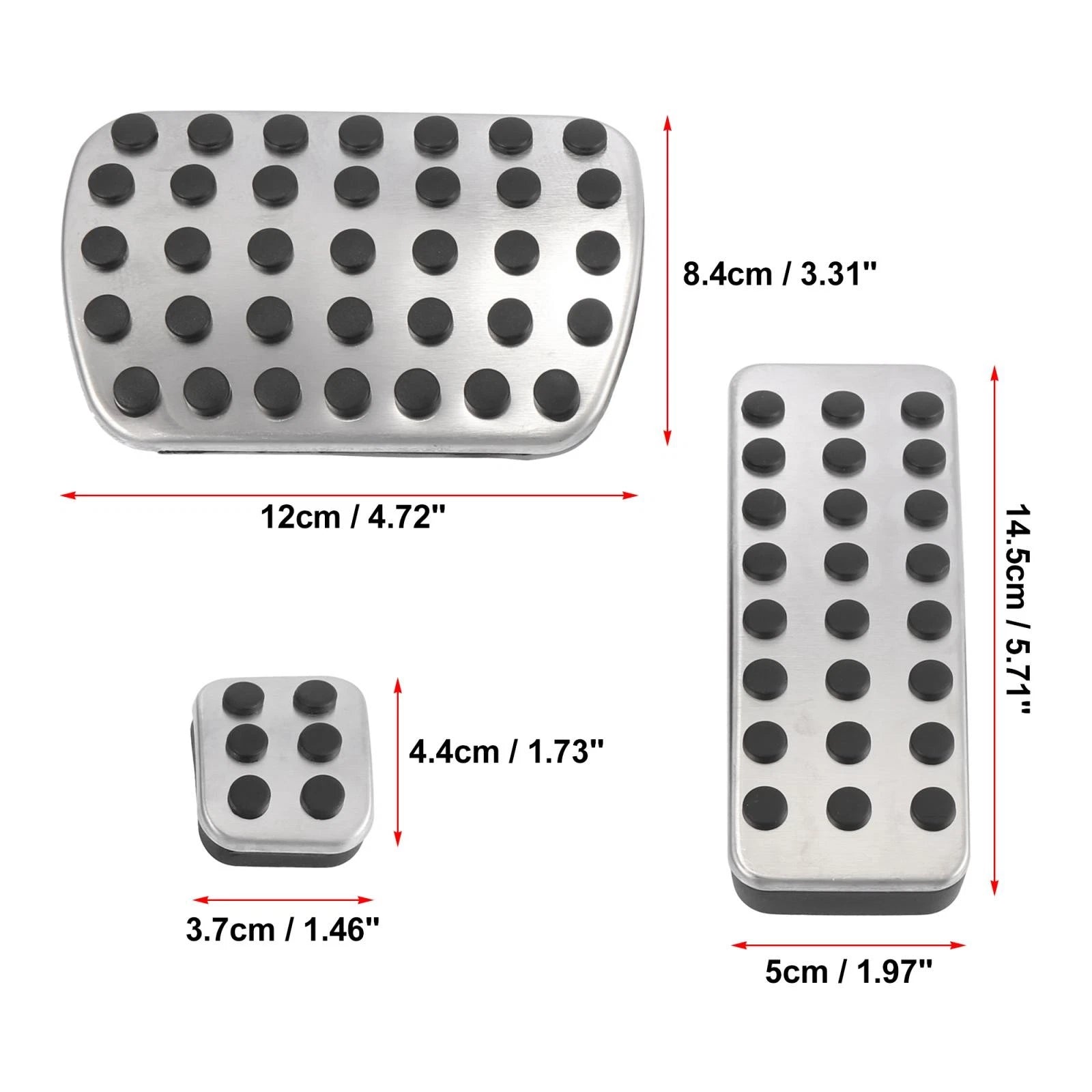 3 Pcs Manual Transmission Brake Gas Pedal Pad Cover for Mercedes-Benz 