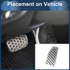 Footrest Pedals Cover for Toyota RAV4 (2019–2024) Aluminum Alloy Silver Tone