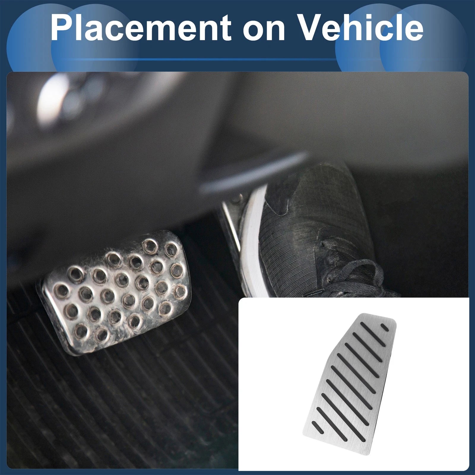 Footrest Pedals Cover for Toyota RAV4 (2019–2024) Aluminum Alloy Silver Tone