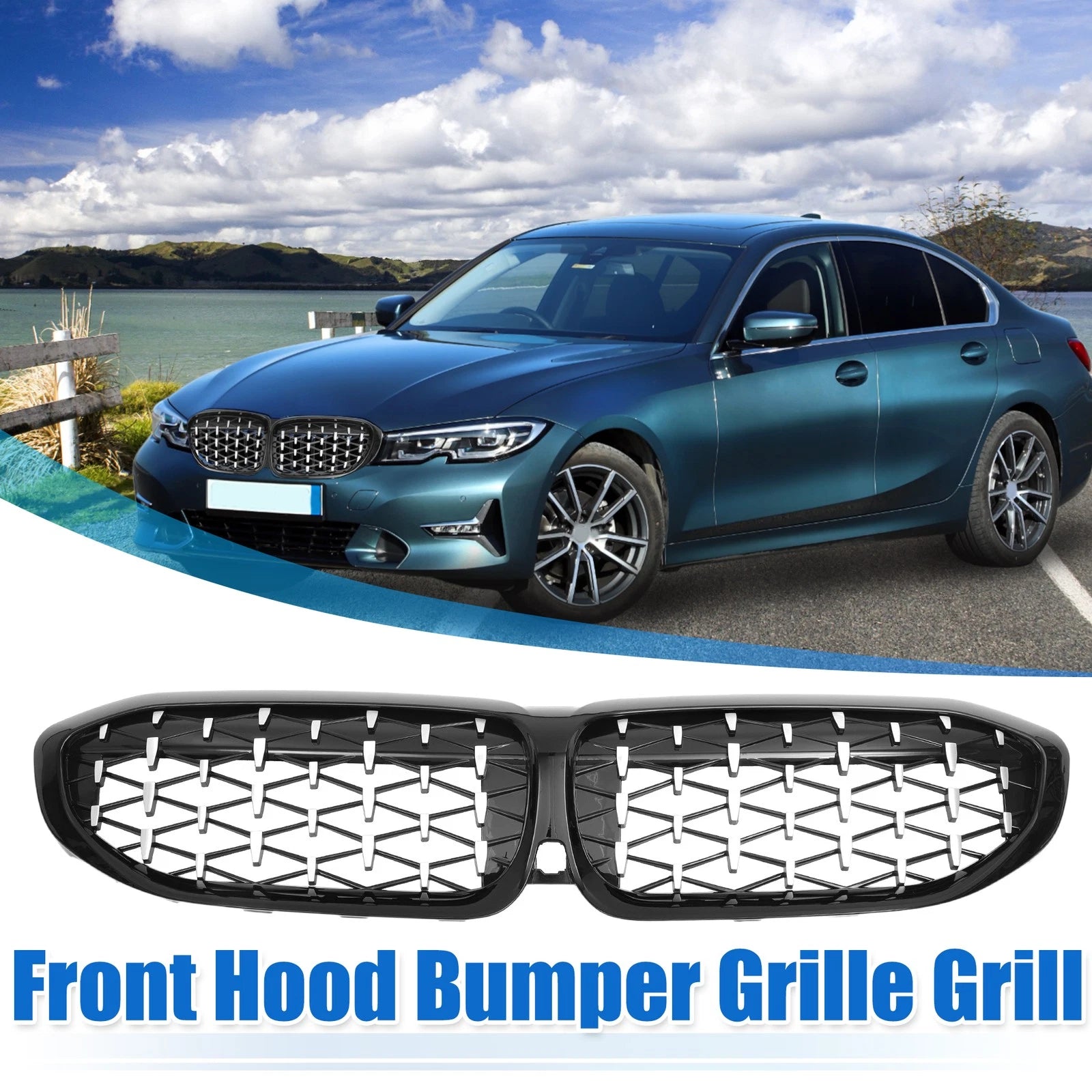 Front Hood Bumper Grille for BMW 330i 330e M340i XDrive G20 (2019–2023)