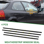 4 x Weatherstrip Window Seal for Honda Civic (1996-2000) Black