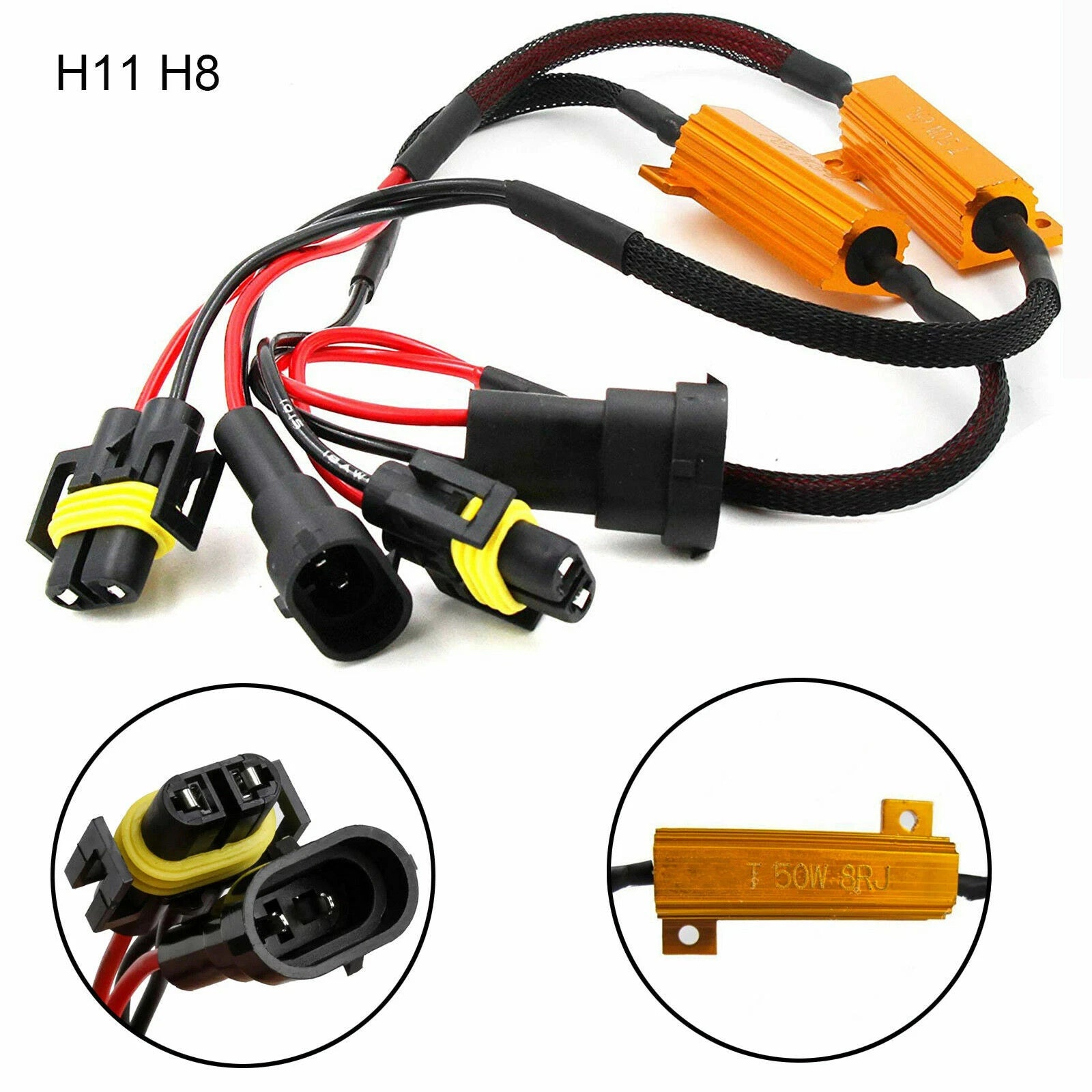 H11 H8 H9 LED Fog Light Daytime DRL Error-Free Load Resistor Decoder (2020–2024)