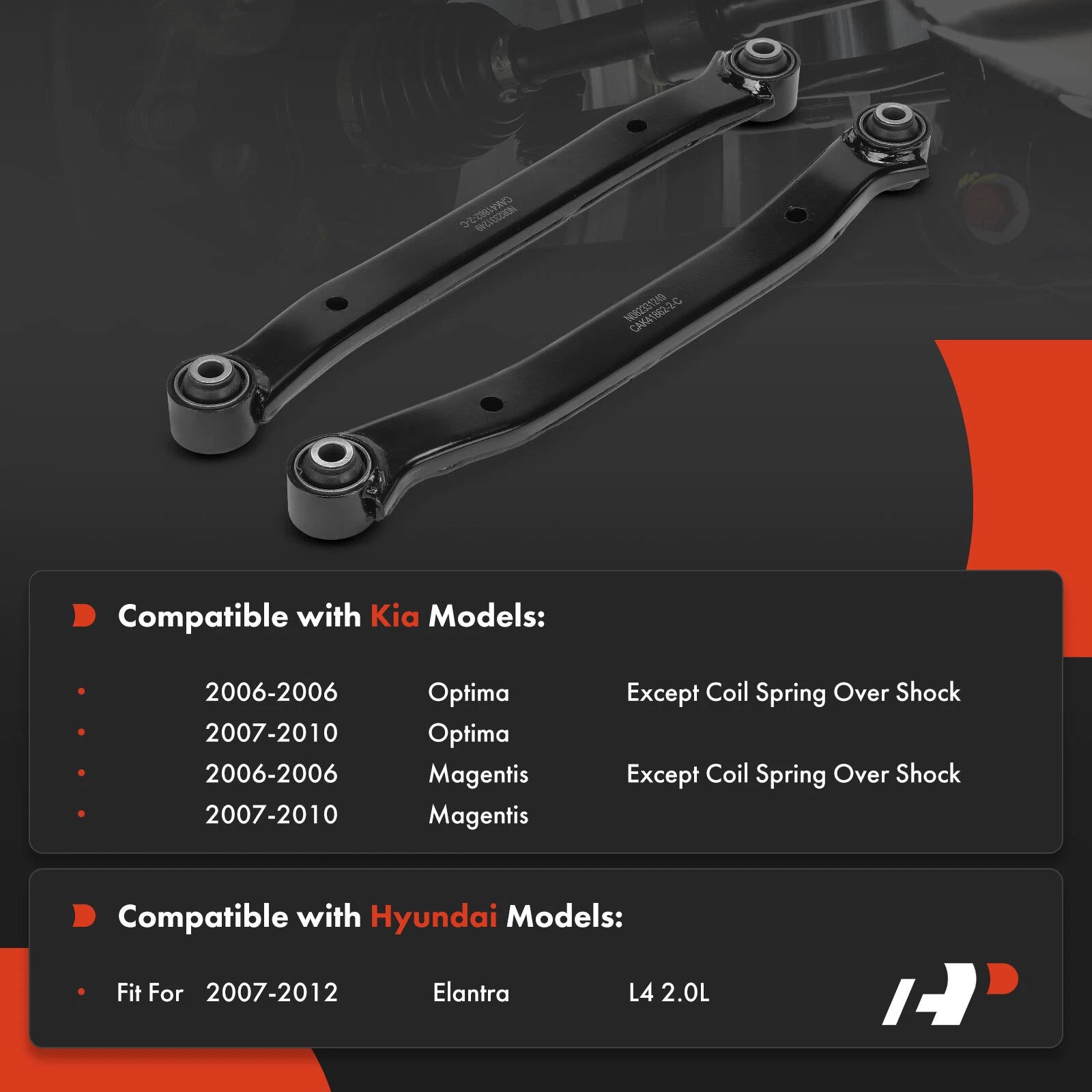 2Pcs Rear Upper Control Arm for Hyundai Elantra (2007–2012) Kia Optima (2006–2010)