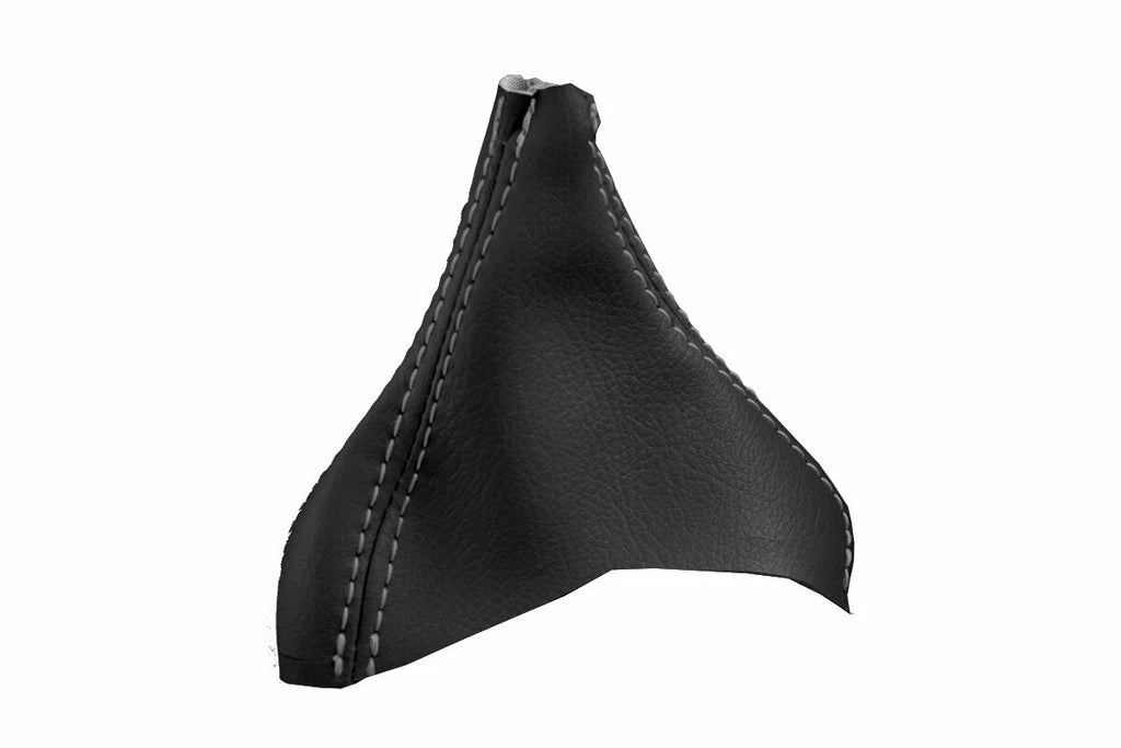 Leather Automatic Shift Boot Cover for Volvo XC90 (2003–2014) Black Gray Stitch