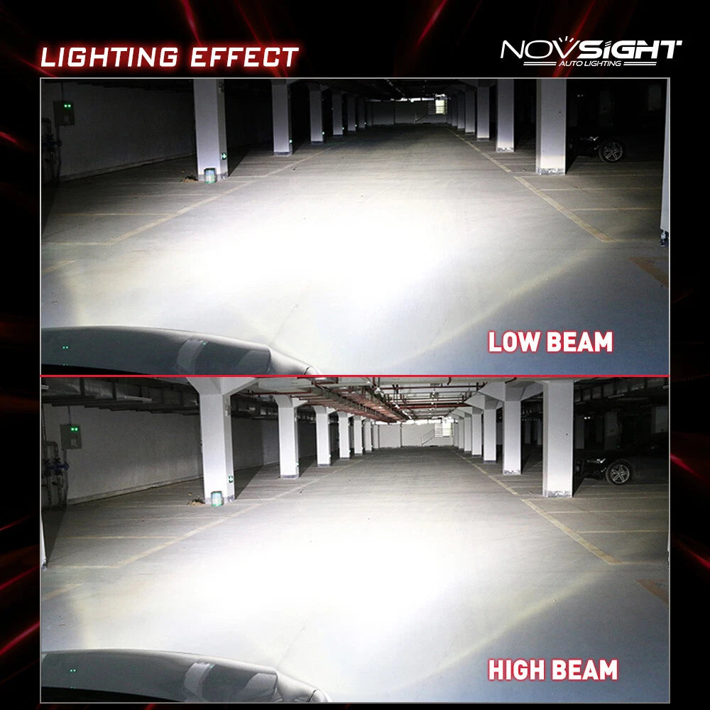 2X NOVSIGHT 9005 HB3 LED Headlight Bulbs Hi/Low Beam 10000LM for