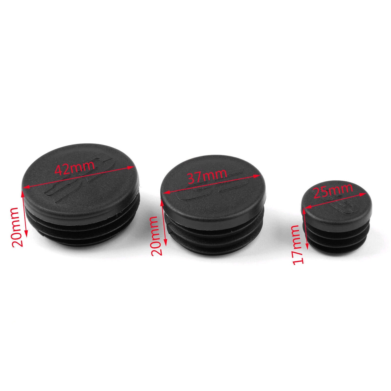 Set of 4 Frame Hole Cover Caps Plugs for BMW R1200GS/LS/ADV (2017–2018) Black