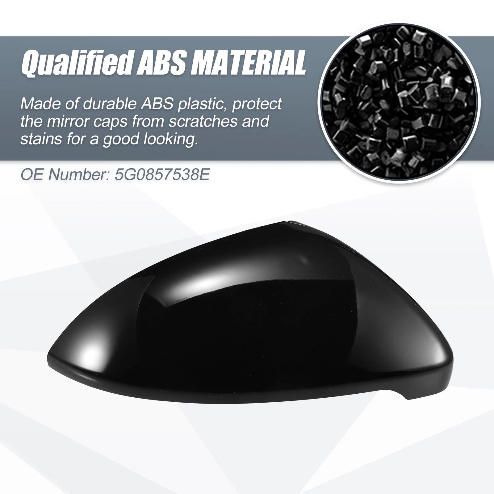 Right Mirror Cover Cap for Volkswagen Golf MK7, E-Golf (2013–2020) Gloss Black