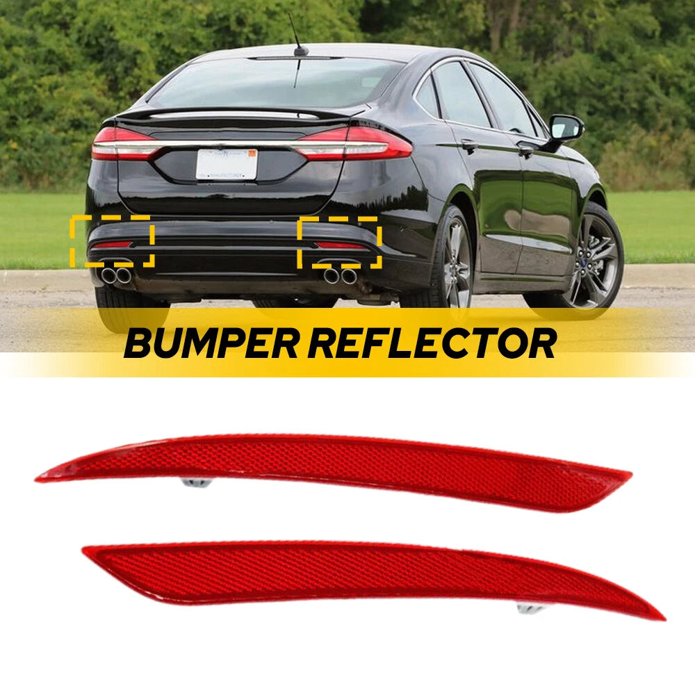 Set of 2 Rear Bumper Reflector Side Marker Light Covers for Ford Fusion (2013–2018)