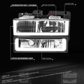 U-Shape LED DRL Headlight & Bumper Turn Signal Lamps for Chevy GMC C/K (1988–2000)