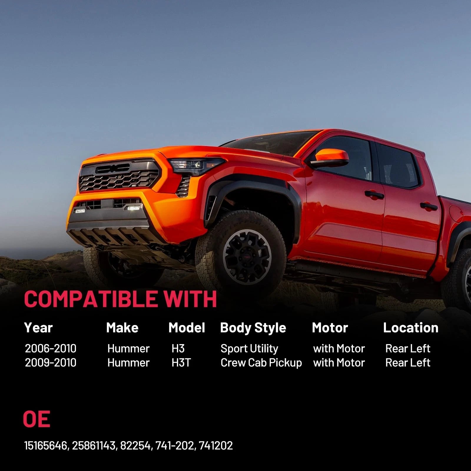 Power Window Regulator w/ Motor for Hummer H3 H3T (2006–2010)