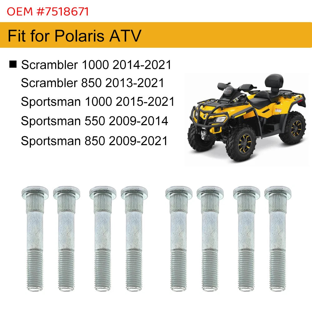 8PCS Wheel Studs for Polaris Sportsman 550 850 1000 XP X2 Touring SP