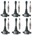Set of 6 Ignition Coils + Spark Plugs for Infiniti Q50 Q70 QX60 (2014–2019)