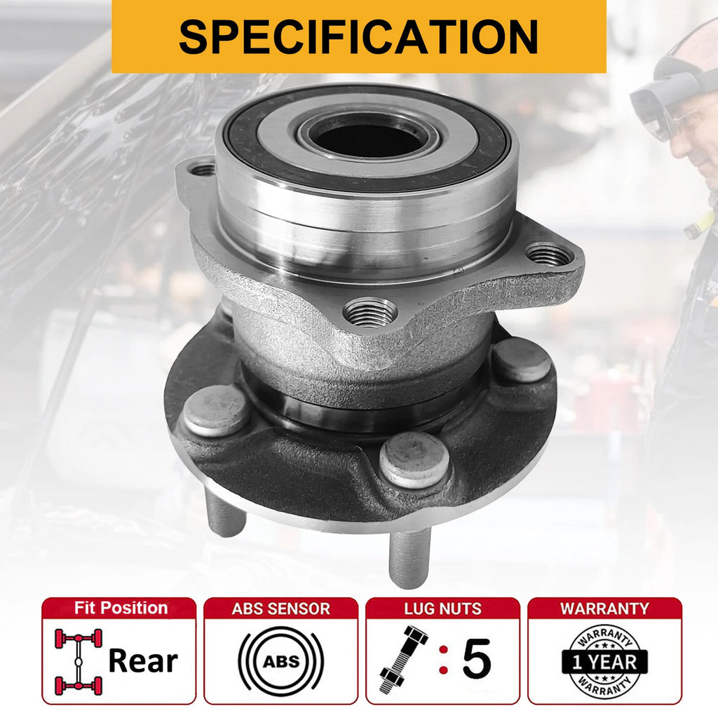 2X Rear Wheel Hub and Bearings Assembly 512401 for Subaru WRX (2013–2014)