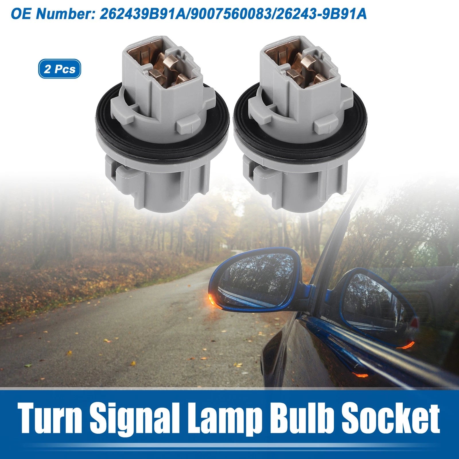 2X Turn Signal Lamp Bulb Socket for Nissan Altima Frontier (2012–2015)
