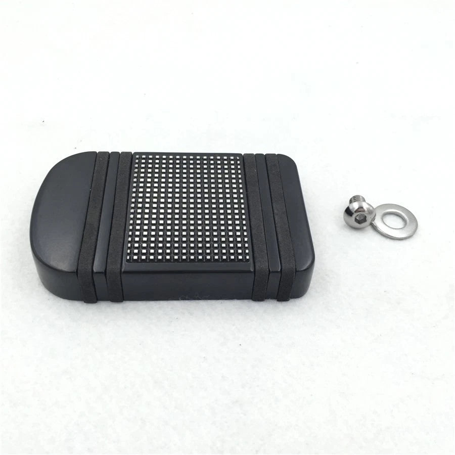 Black Aluminum Edge Cut Brake Pedal Pad Cover for Harley XL (1982–2017)