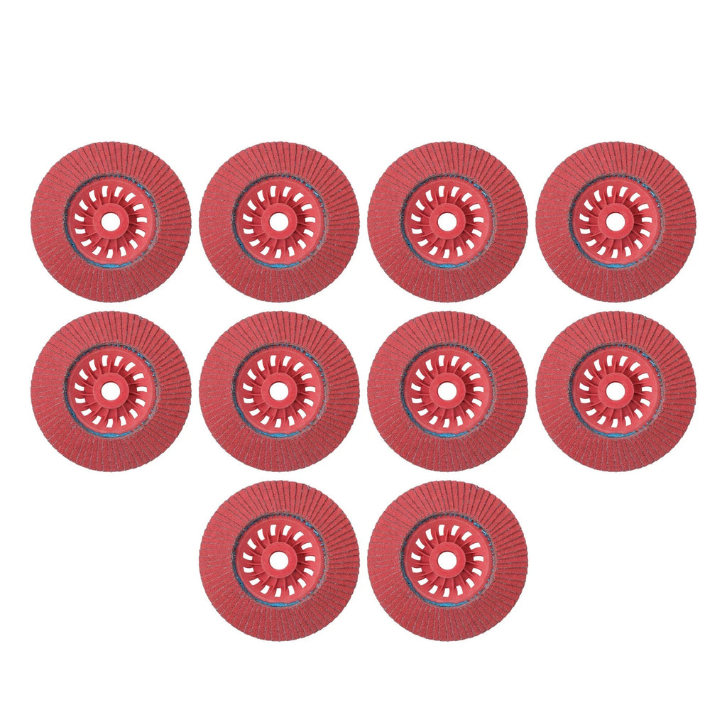 10 Pack Ceramic Grain Flap Sanding Discs 4.5" x 7/8" 80 Grit for Automotive