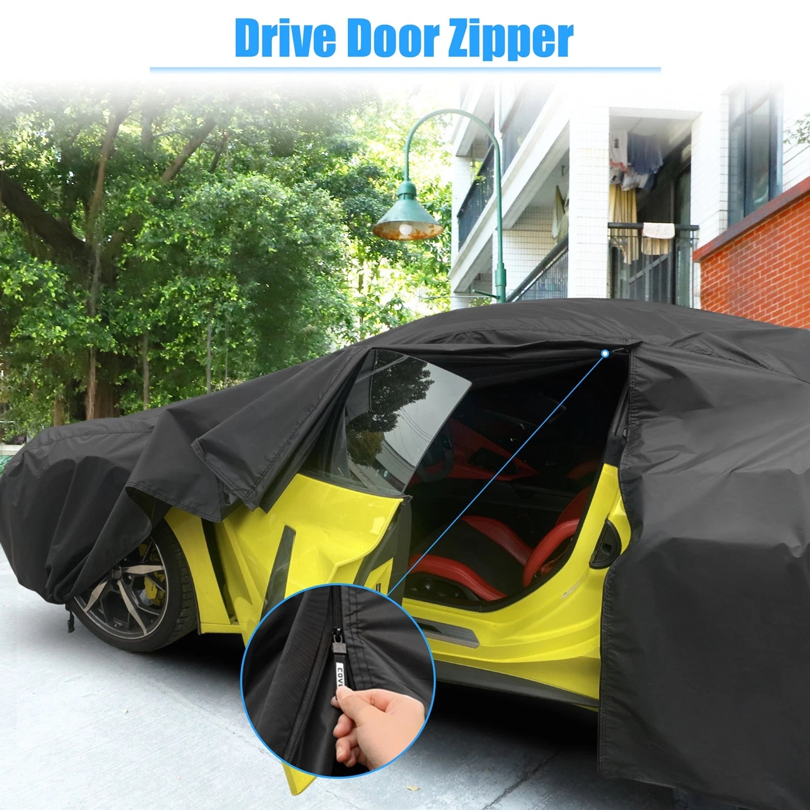 Waterproof Car Cover for Chevrolet Corvette C8 (2020–2022) with Zipper Black