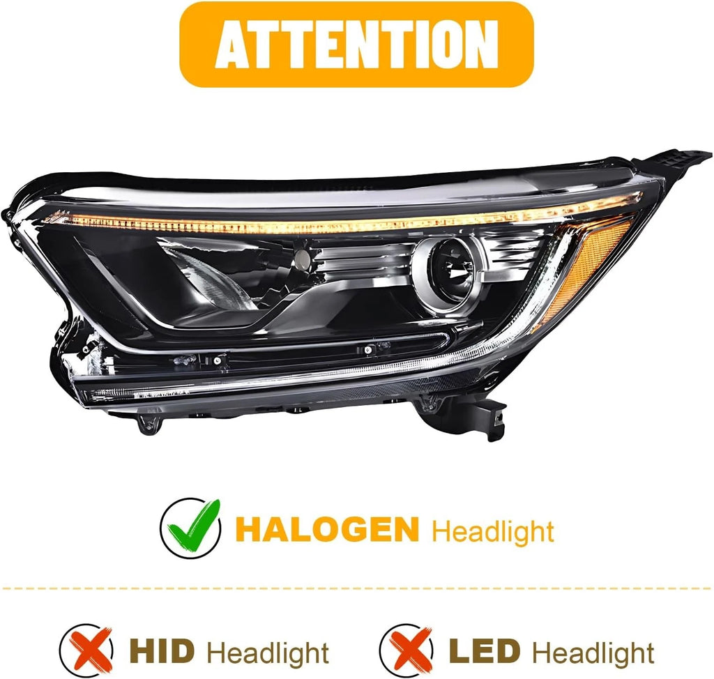 Headlight Replacement for Honda CR-V (2017–2022) Halogen Driver Left
