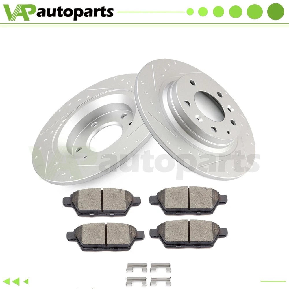 Set of 2 Rear Brake Pads and Rotors for Ford Fusion Mercury Milan Mazda 6 (2006–2012)