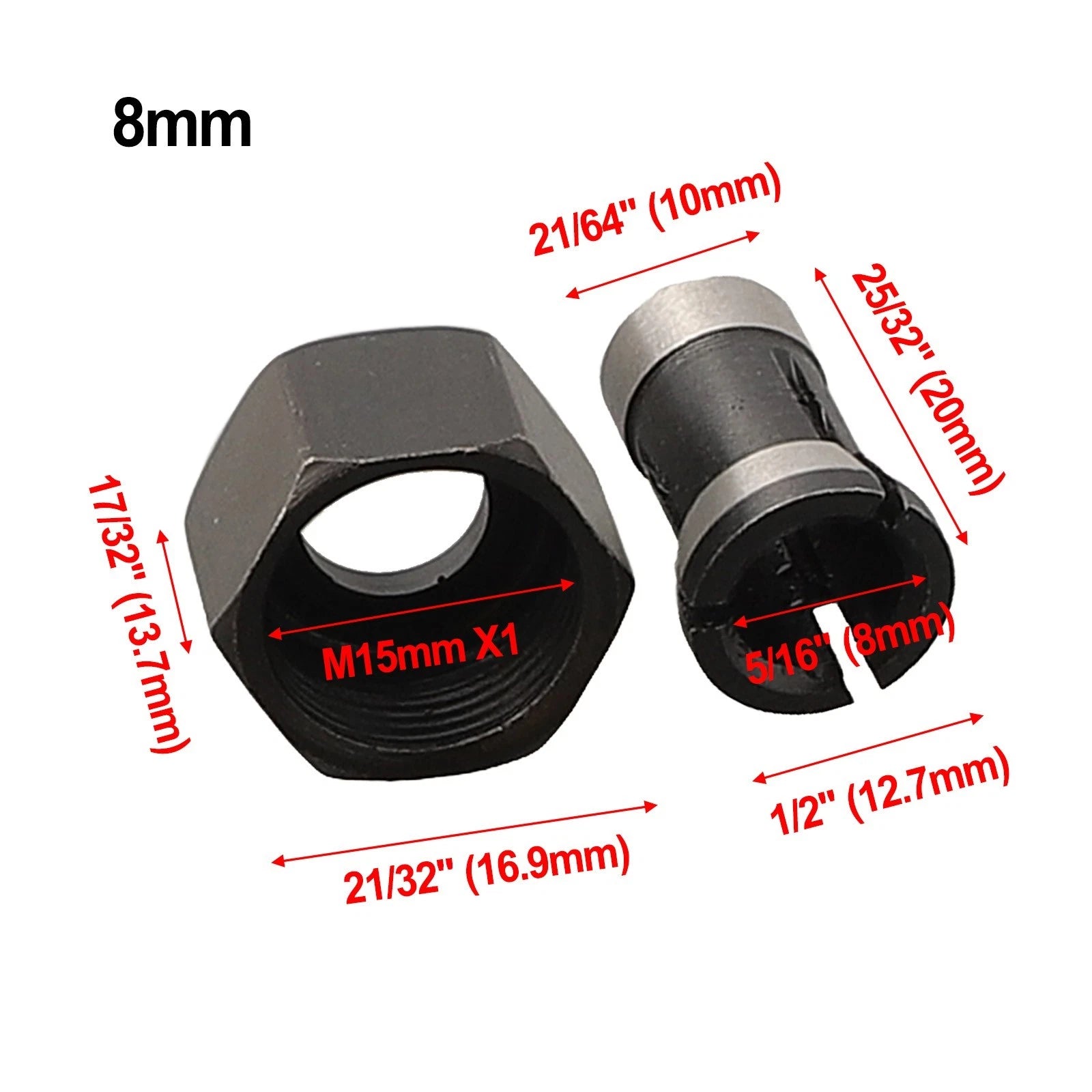 M15 Screw Nut for Electric Router Milling Cutter (6/6.35/8mm)