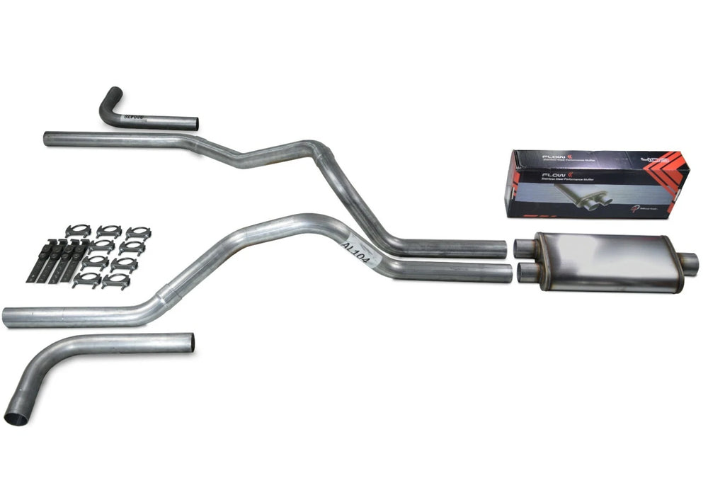 2.5" Dual Exhaust Kit for Chevy GMC 1500 (2007–2014) - Flow II Stainless Muffler