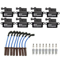 NGK Wire Set 8 for Chevy GMC V8 (Ignition Coils, RutheniumHX Spark Plugs)