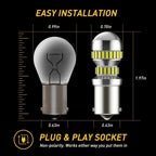 2X LED 54W 1156 White Rear Turn Signal Bulbs for