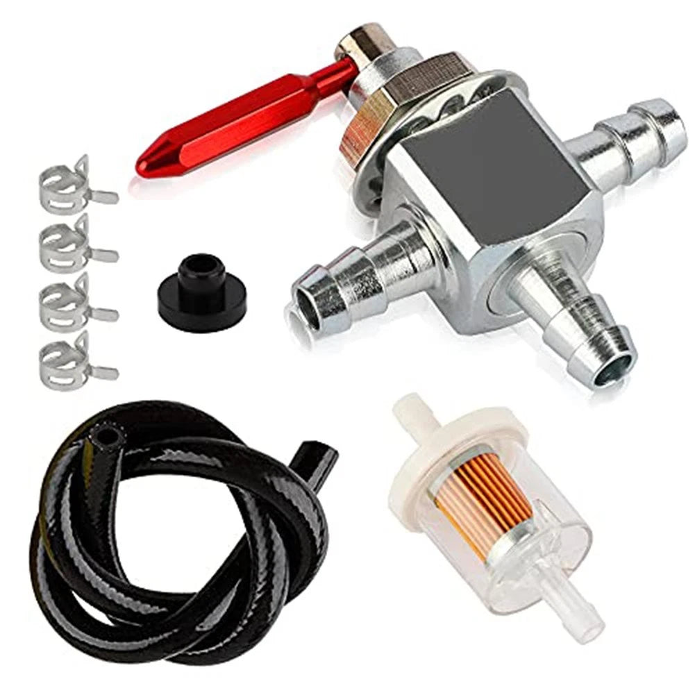 2X Two-Way Fuel Shut Off Valve 1/4 with Fuel Line for Tractors
