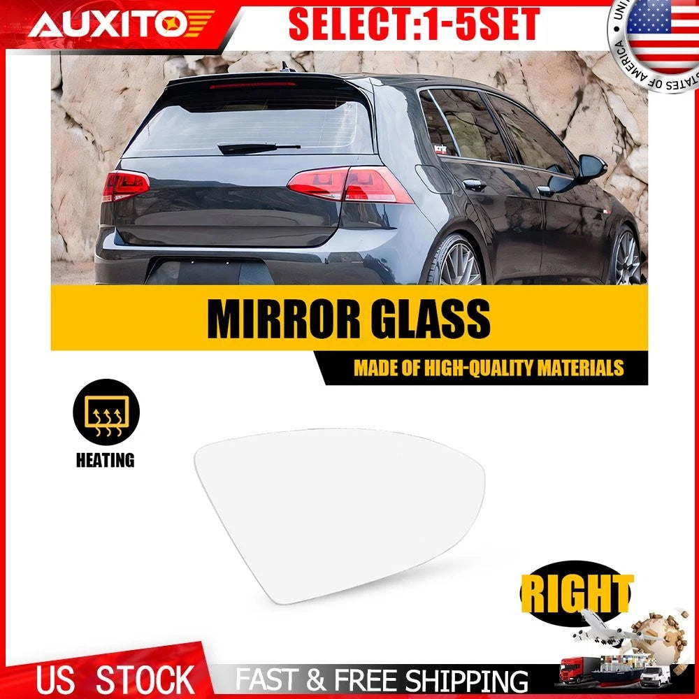 Right Heated Mirror Glass for VW Golf Alltrack (2017–2019) & SportWagen (2015–2019)