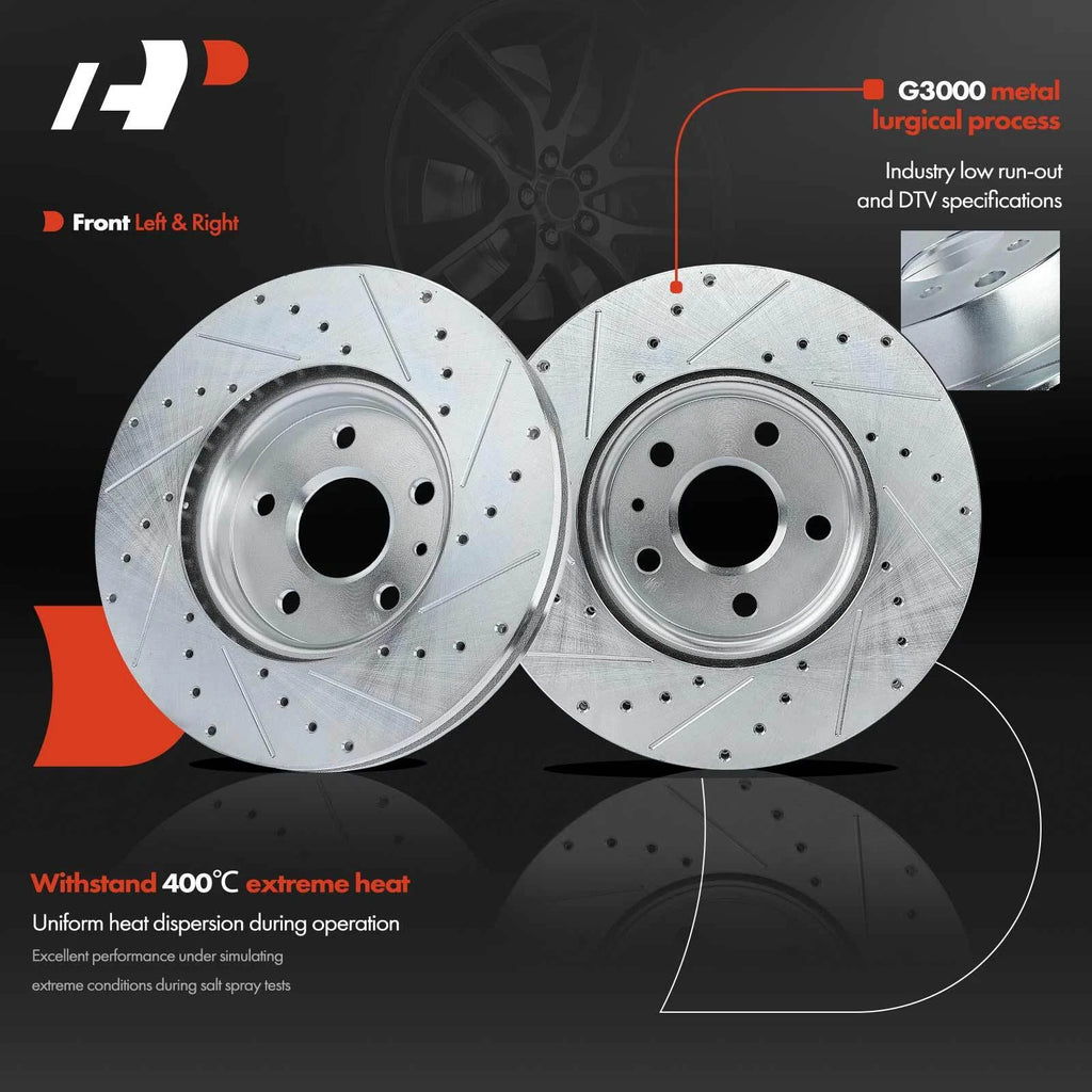Drilled Brake Rotors & Ceramic Brake Pads for Chevy Equinox GMC (2010–2017)
