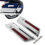 2X Saddlebag Latch Plate Cover with Red Reflectors for Harley Touring (1993–2013)