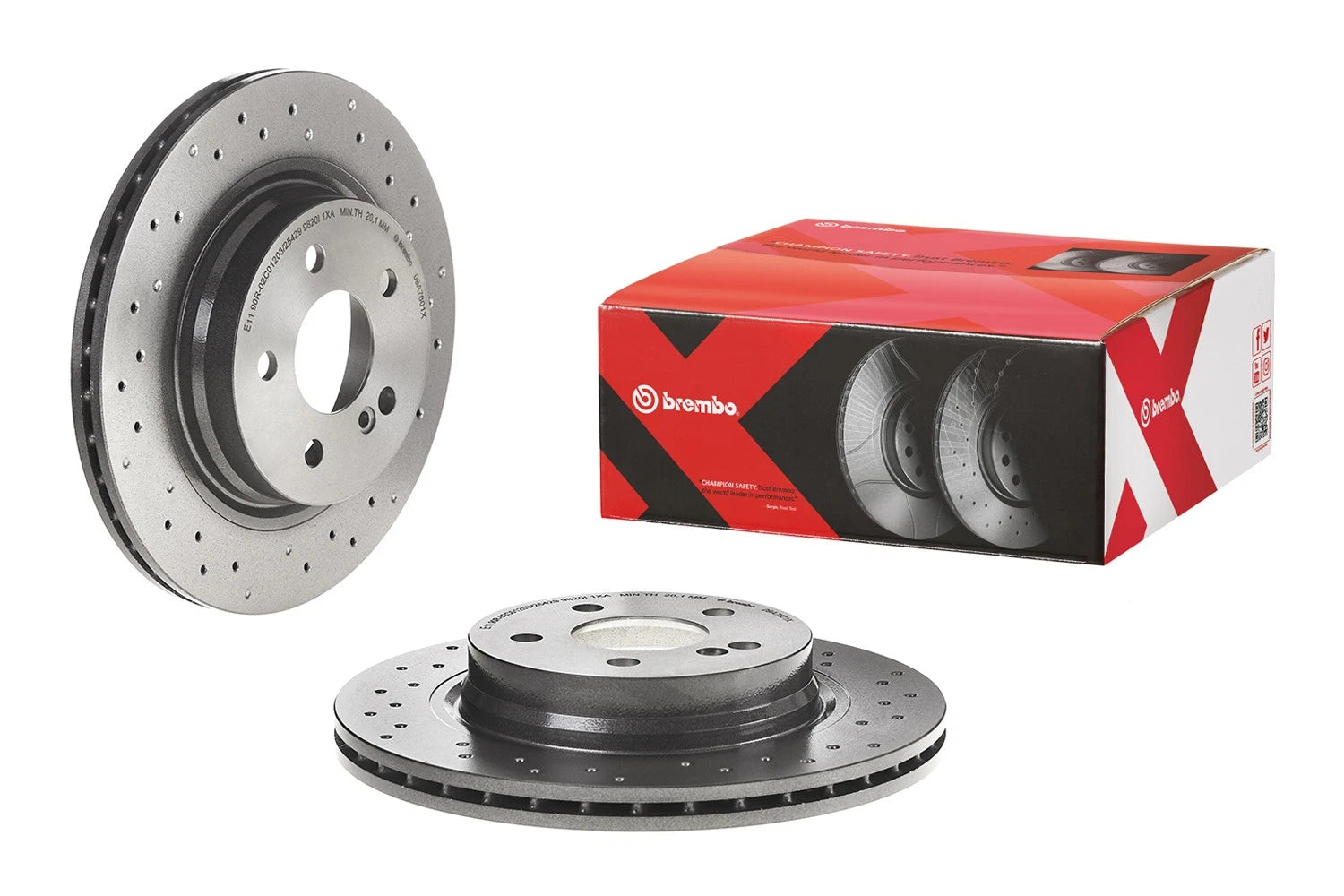 Brembo Xtra X-Drilled Brake Disc Rotor for MB W204 C207 A207 (2007–2015)