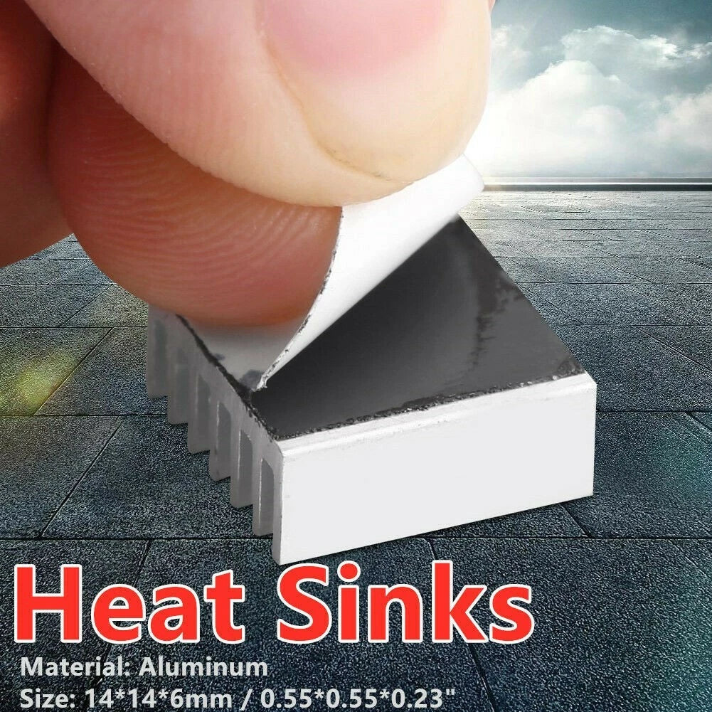 12 Pcs Aluminum Cooling Kit Heat Sink for Computer (14x14x6mm)