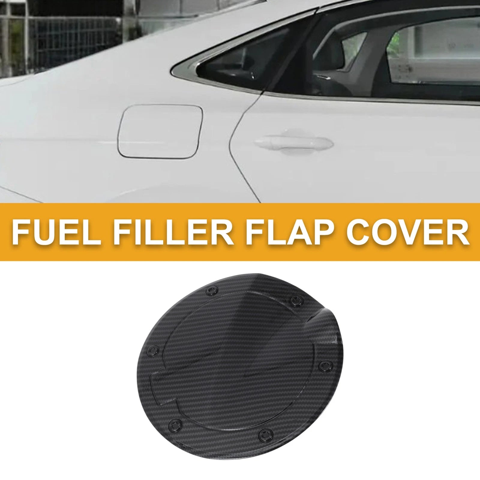 Fuel Tank Door Cap for Toyota Tundra (2022–2025) Adhesive Type Carbon Fiber Black