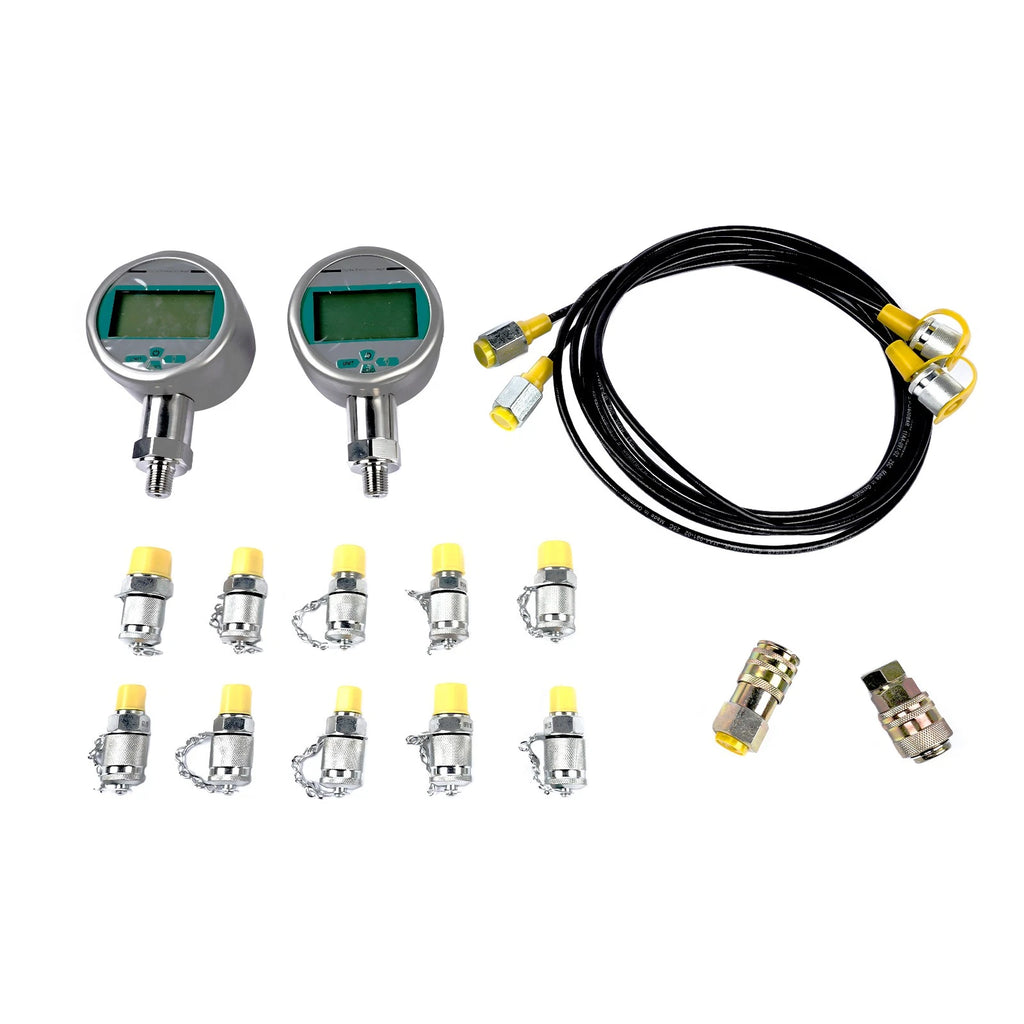 2X Hydraulic Pressure Gauge Kit for Excavator (Compatible Models)