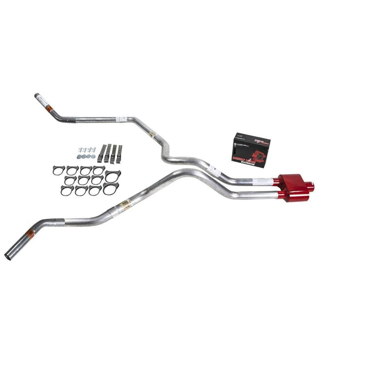 Dual Exhaust Pipe for Silverado 1500 2500 3500 (2007–2013) - 2.5" MA, Cherry Bomb Extreme, Corner Exit