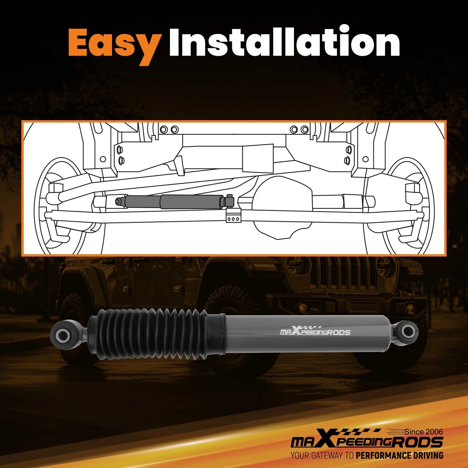 Steering Stabilizer for Jeep Wrangler JL/Gladiator JT (2018–2025)