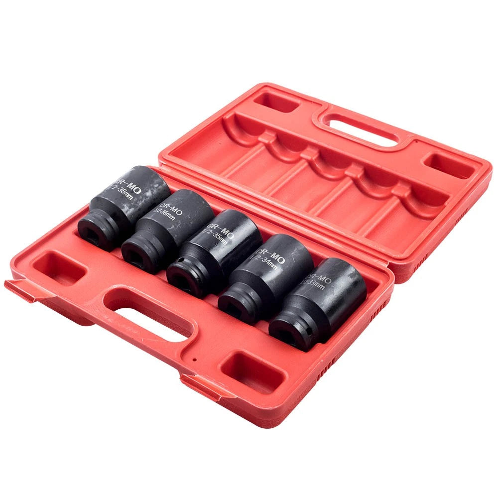 Set of 5 Deep Spindle Axle Nut Sockets for (33mm-38mm)