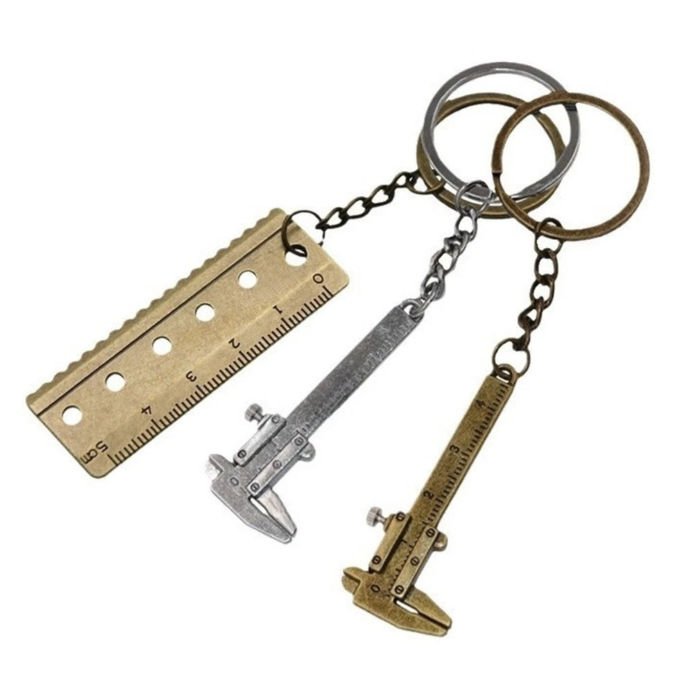 3X Zinc Alloy Keychain Ruler Vernier Caliper Tool for Everyday Use